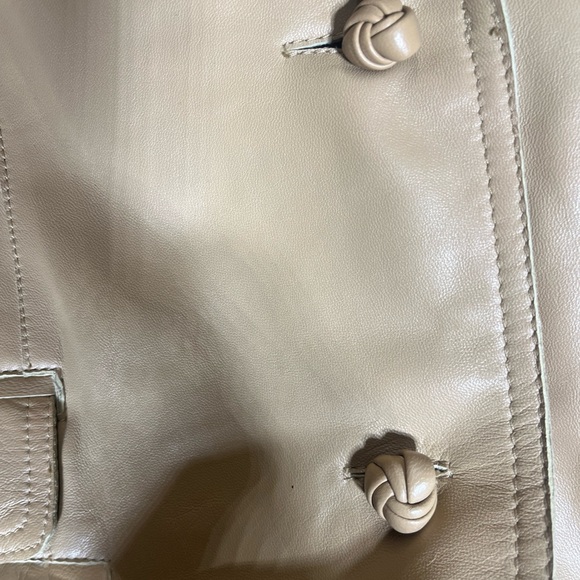 Pamela McCoy Tan Leather Blazer Jacket - Picture 2 of 11